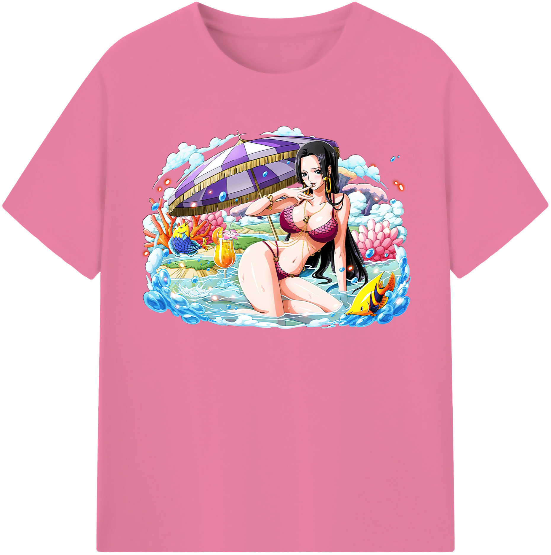 ワンピース ボア・ハンコック ONE PIECE Boa·Hancock 綿100％半袖Tシャツ（フロントプリント）